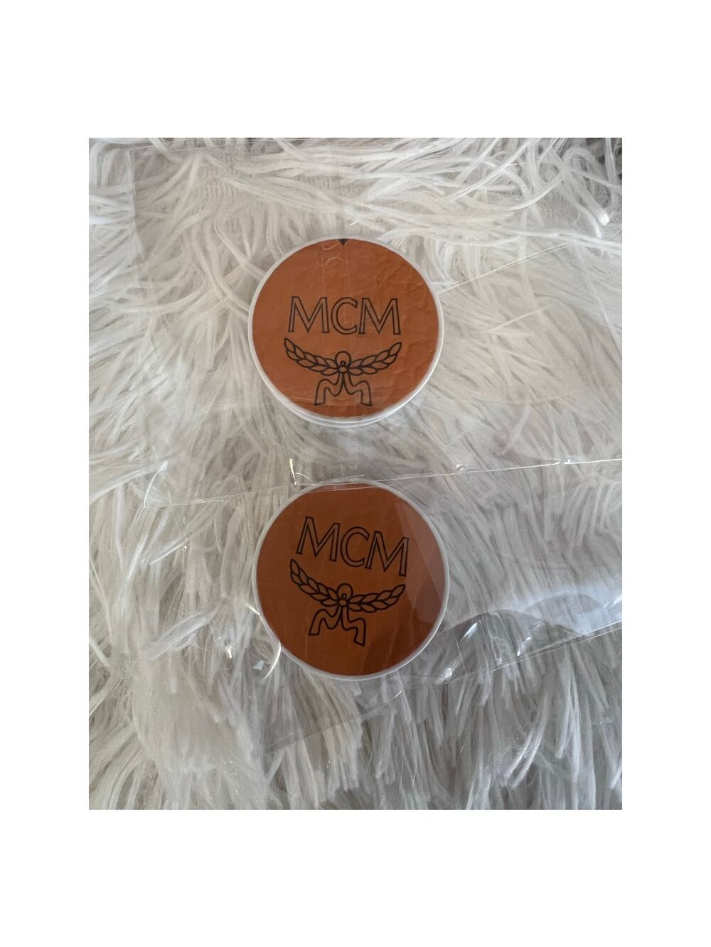 Authentic MCM Upcycled Pop Sockets for Phone Set of 2 New Luxury Designer